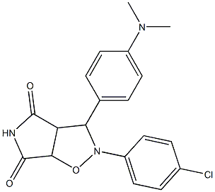 2-(4-chlorophenyl)-3-(4-(dimethylamino)phenyl)tetrahydro-4H-pyrrolo[3,4-d]isoxazole-4,6(5H)-dione Struktur