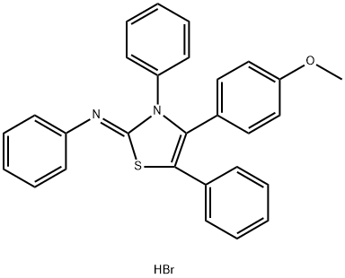 (Z)-4-(4-methoxyphenyl)-N,3,5-triphenylthiazol-2(3H)-imine hydrobromide Struktur