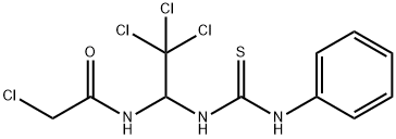 2-chloro-N-[2,2,2-trichloro-1-(phenylcarbamothioylamino)ethyl]acetamide Struktur