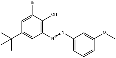 2-bromo-4-tert-butyl-6-[(3-methoxyphenyl)diazenyl]phenol Struktur