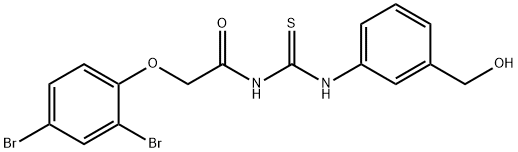 2-(2,4-dibromophenoxy)-N-({[3-(hydroxymethyl)phenyl]amino}carbonothioyl)acetamide Structure