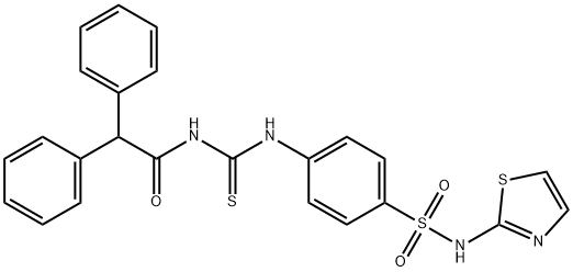 2,2-diphenyl-N-[({4-[(1,3-thiazol-2-ylamino)sulfonyl]phenyl}amino)carbonothioyl]acetamide Struktur