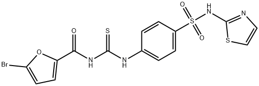 5-bromo-N-[({4-[(1,3-thiazol-2-ylamino)sulfonyl]phenyl}amino)carbonothioyl]-2-furamide Struktur