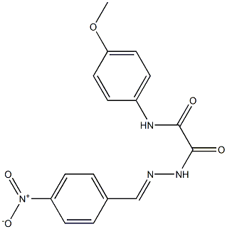 N-(4-methoxyphenyl)-N'-[(E)-(4-nitrophenyl)methylideneamino]oxamide Struktur