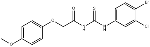 N-{[(4-bromo-3-chlorophenyl)amino]carbonothioyl}-2-(4-methoxyphenoxy)acetamide Struktur