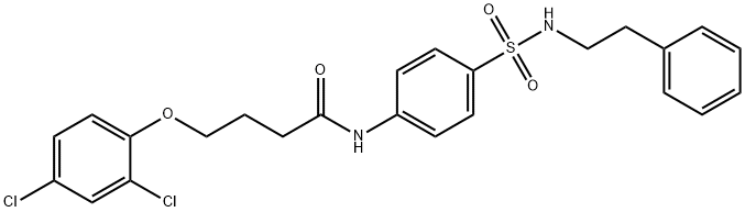 4-(2,4-dichlorophenoxy)-N-(4-{[(2-phenylethyl)amino]sulfonyl}phenyl)butanamide Struktur
