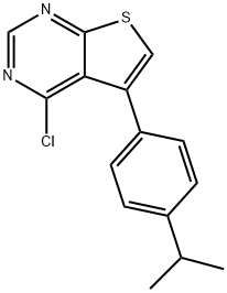 4-chloro-5-[4-(propan-2-yl)phenyl]thieno[2,3-d]pyrimidine Struktur