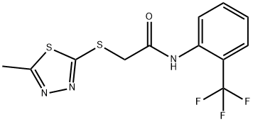 2-[(5-methyl-1,3,4-thiadiazol-2-yl)sulfanyl]-N-[2-(trifluoromethyl)phenyl]acetamide Structure