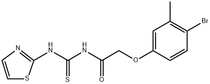2-(4-bromo-3-methylphenoxy)-N-[(1,3-thiazol-2-ylamino)carbonothioyl]acetamide Struktur