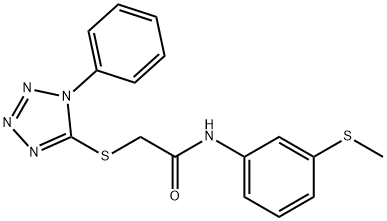 N-[3-(methylsulfanyl)phenyl]-2-[(1-phenyl-1H-tetrazol-5-yl)sulfanyl]acetamide Struktur