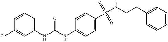 4-({[(3-chlorophenyl)amino]carbonyl}amino)-N-(2-phenylethyl)benzenesulfonamide Struktur