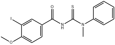 3-iodo-4-methoxy-N-{[methyl(phenyl)amino]carbonothioyl}benzamide Struktur
