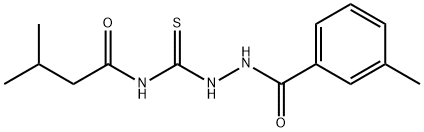 3-methyl-N-{[2-(3-methylbenzoyl)hydrazino]carbonothioyl}butanamide Struktur