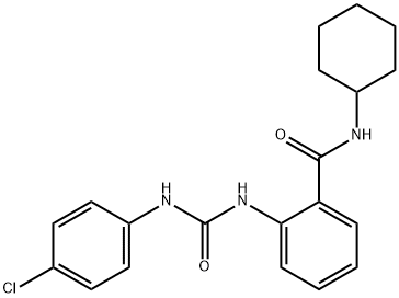 2-({[(4-chlorophenyl)amino]carbonyl}amino)-N-cyclohexylbenzamide Struktur