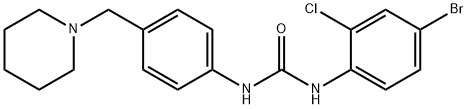 1-(4-bromo-2-chlorophenyl)-3-[4-(piperidin-1-ylmethyl)phenyl]urea Structure