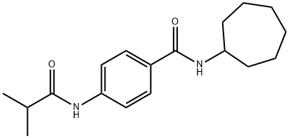 N-cycloheptyl-4-[(2-methylpropanoyl)amino]benzamide Struktur