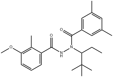 N'-(3,5-dimethylbenzoyl)-N'-(2,2-dimethylpentan-3-yl)-3-methoxy-2-methylbenzohydrazide Struktur