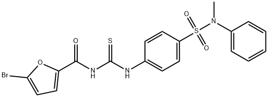 5-bromo-N-{[(4-{[methyl(phenyl)amino]sulfonyl}phenyl)amino]carbonothioyl}-2-furamide Struktur