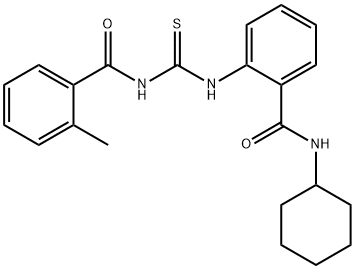 N-[({2-[(cyclohexylamino)carbonyl]phenyl}amino)carbonothioyl]-2-methylbenzamide Struktur