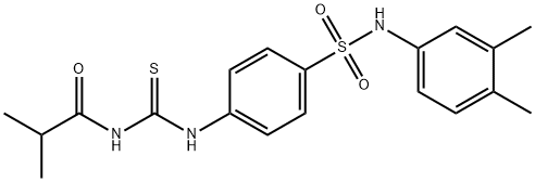 N-{[(4-{[(3,4-dimethylphenyl)amino]sulfonyl}phenyl)amino]carbonothioyl}-2-methylpropanamide Struktur