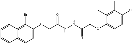 2-[(1-bromo-2-naphthyl)oxy]-N'-[(4-chloro-2,3-dimethylphenoxy)acetyl]acetohydrazide Structure