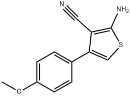 2-amino-4-(4-methoxyphenyl)thiophene-3-carbonitrile Struktur