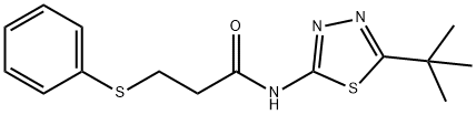 N-(5-tert-butyl-1,3,4-thiadiazol-2-yl)-3-phenylsulfanylpropanamide Struktur