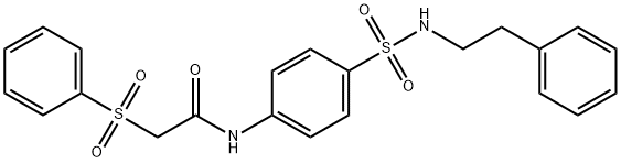 2-(benzenesulfonyl)-N-[4-(2-phenylethylsulfamoyl)phenyl]acetamide Structure
