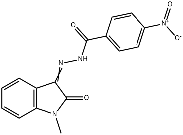 N'-[(3E)-1-methyl-2-oxo-1,2-dihydro-3H-indol-3-ylidene]-4-nitrobenzohydrazide Struktur
