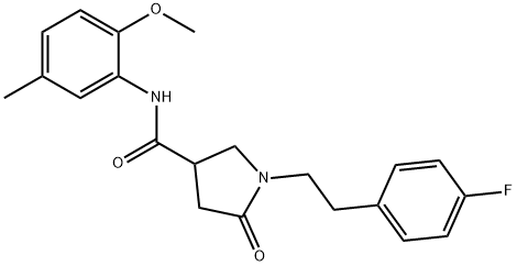 1-[2-(4-fluorophenyl)ethyl]-N-(2-methoxy-5-methylphenyl)-5-oxopyrrolidine-3-carboxamide Struktur