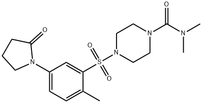 N,N-dimethyl-4-{[2-methyl-5-(2-oxo-1-pyrrolidinyl)phenyl]sulfonyl}-1-piperazinecarboxamide Struktur