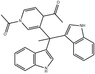 3-(1,1-BIS(3-INDOLYL)ETHYL)-1,4-DIACETYL-1,4-DIHYDROPYRIDINE Struktur