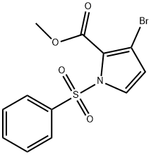 methyl 3-bromo-1-(phenylsulfonyl)-1H-pyrrole-2-carboxylate Struktur