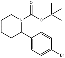 1-Piperidinecarboxylic acid, 2-(4-bromophenyl)-, 1,1-dimethylethyl ester Struktur