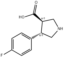 (+/-)-trans-4-(4-fluoro-phenyl)-pyrrolidine-3-carboxylic acid Struktur