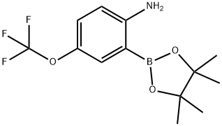 2-(4,4,5,5-tetramethyl-1,3,2-dioxaborolan-2-yl)-4-(trifluoromethoxy)benzenamine Struktur