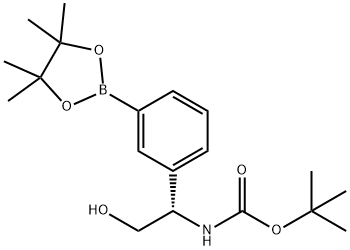 tert-butyl(S)-(2-hydroxy-1-(3-(4,4,5,5-tetramethyl-1,3,2-dioxaborolan-2-yl)phenyl)ethyl)carbamate Struktur