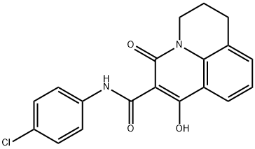 N-(4-chlorophenyl)-1-hydroxy-3-oxo-3,5,6,7-tetrahydropyrido[3,2,1-ij]quinoline-2-carboxamide Struktur