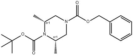 cis-1-Boc-4-Cbz-2,6-dimethylpiperazine Struktur