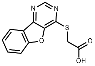 2-(benzofuro[3,2-d]pyrimidin-4-ylthio)acetic acid Struktur