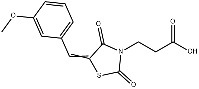 3-[(5Z)-5-(3-methoxybenzylidene)-2,4-dioxo-1,3-thiazolidin-3-yl]propanoic acid Struktur