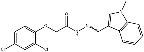 2-(2,4-dichlorophenoxy)-N'-[(E)-(1-methyl-1H-indol-3-yl)methylidene]acetohydrazide Struktur