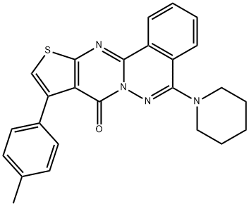 5-(piperidin-1-yl)-9-(p-tolyl)-8H-thieno[2',3':4,5]pyrimido[2,1-a]phthalazin-8-one Struktur