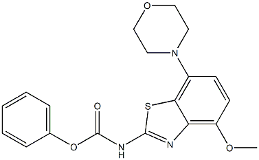 Carbamic acid, [4-methoxy-7-(4-morpholinyl)-2-benzothiazolyl]-, phenyl ester (9CI) Struktur