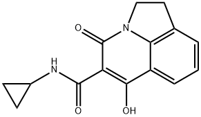 N-cyclopropyl-6-hydroxy-4-oxo-2,4-dihydro-1H-pyrrolo[3,2,1-ij]quinoline-5-carboxamide Struktur