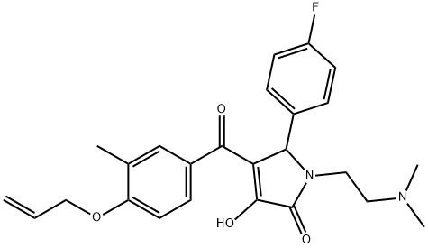 4-(4-(allyloxy)-3-methylbenzoyl)-1-(2-(dimethylamino)ethyl)-5-(4-fluorophenyl)-3-hydroxy-1H-pyrrol-2(5H)-one Struktur