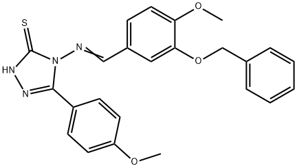 4-{[3-(benzyloxy)-4-methoxybenzylidene]amino}-5-(4-methoxyphenyl)-4H-1,2,4-triazole-3-thiol Struktur