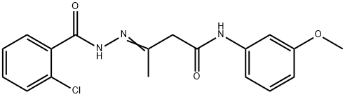 (3E)-3-{2-[(2-chlorophenyl)carbonyl]hydrazinylidene}-N-(3-methoxyphenyl)butanamide Struktur