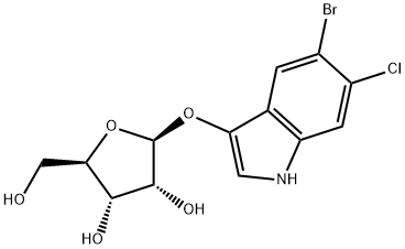 5-Bromo-6-chloro-1H-indol-3-yl beta-D-ribofuranoside Struktur