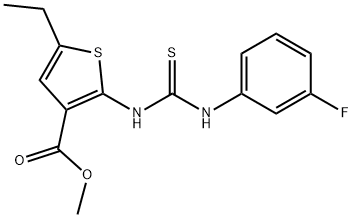 methyl 5-ethyl-2-(3-(3-fluorophenyl)thioureido)thiophene-3-carboxylate Struktur